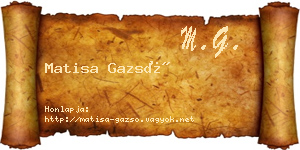 Matisa Gazsó névjegykártya